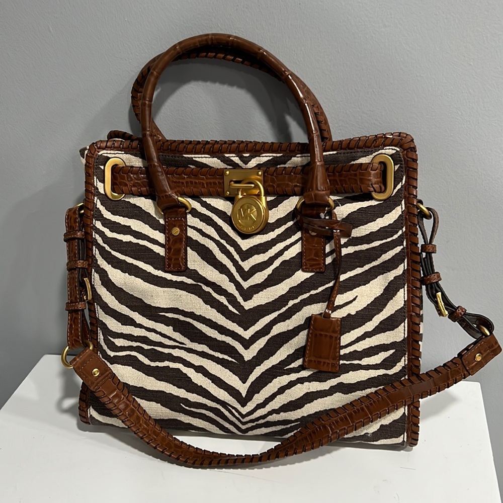 Michael Kors Canvas Zebra Tote